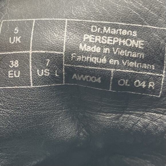 Dr Doc Martens Persephone Heeled Leather Lace Up Boots Black Womens Size 7 - Picture 8 of 11